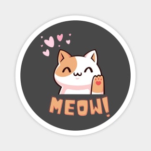 Cute Cat Saying Meow! Magnet